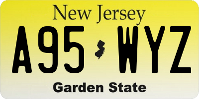 NJ license plate A95WYZ