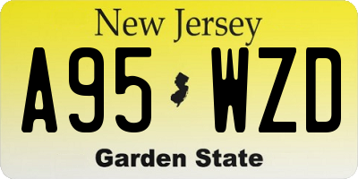 NJ license plate A95WZD