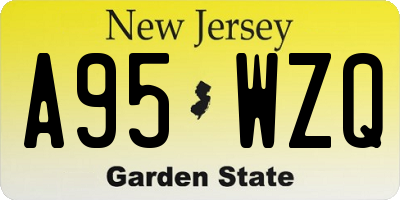 NJ license plate A95WZQ