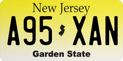 NJ license plate A95XAN