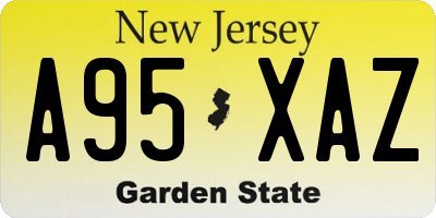 NJ license plate A95XAZ
