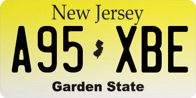 NJ license plate A95XBE