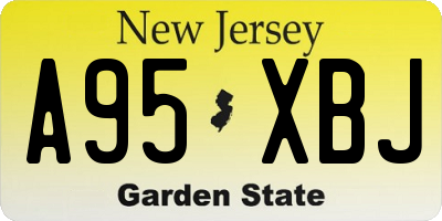 NJ license plate A95XBJ