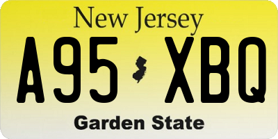 NJ license plate A95XBQ