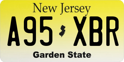 NJ license plate A95XBR