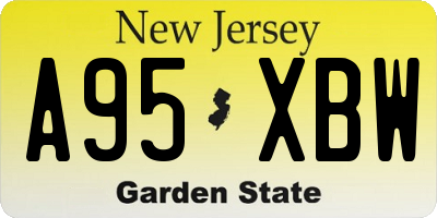 NJ license plate A95XBW
