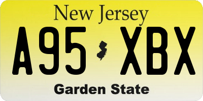NJ license plate A95XBX