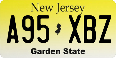 NJ license plate A95XBZ