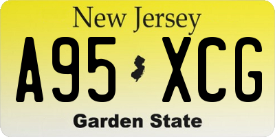 NJ license plate A95XCG
