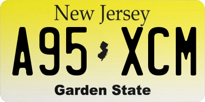 NJ license plate A95XCM