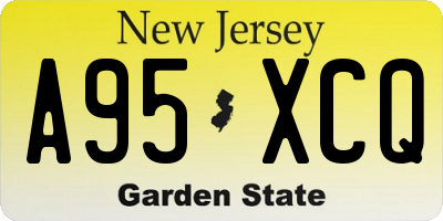 NJ license plate A95XCQ