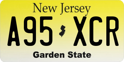 NJ license plate A95XCR