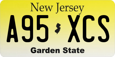 NJ license plate A95XCS