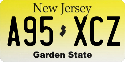 NJ license plate A95XCZ