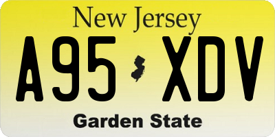 NJ license plate A95XDV