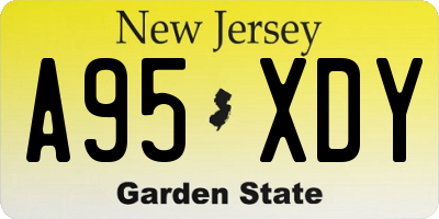 NJ license plate A95XDY