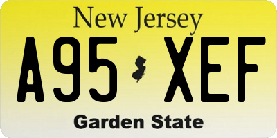 NJ license plate A95XEF