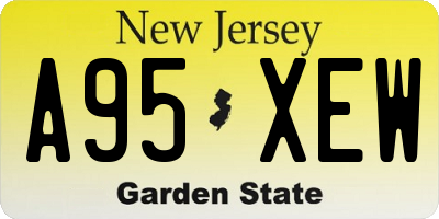 NJ license plate A95XEW