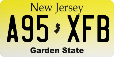 NJ license plate A95XFB