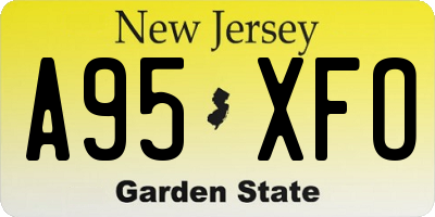 NJ license plate A95XFO