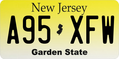 NJ license plate A95XFW