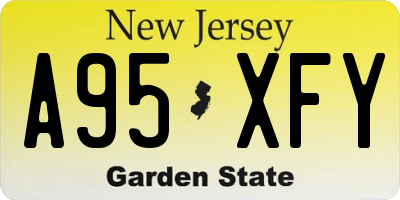 NJ license plate A95XFY