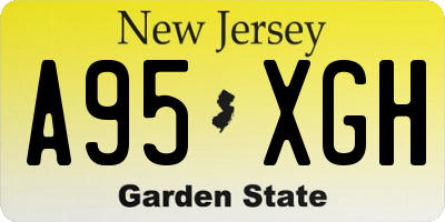 NJ license plate A95XGH
