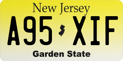 NJ license plate A95XIF