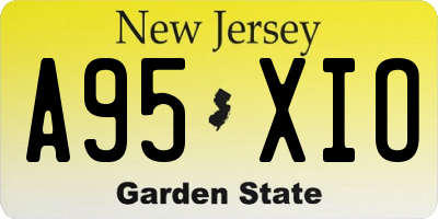 NJ license plate A95XIO