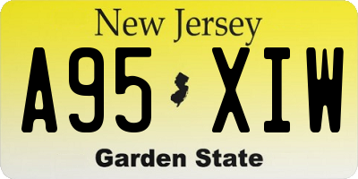 NJ license plate A95XIW