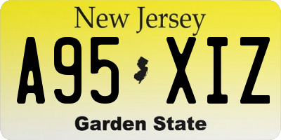 NJ license plate A95XIZ