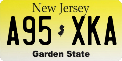 NJ license plate A95XKA