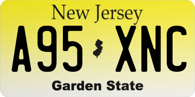 NJ license plate A95XNC