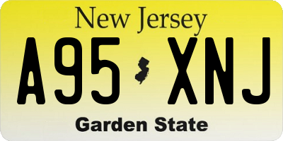 NJ license plate A95XNJ