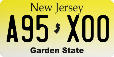 NJ license plate A95XOO