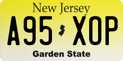 NJ license plate A95XOP