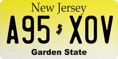 NJ license plate A95XOV