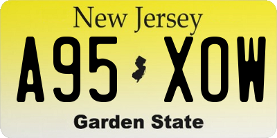 NJ license plate A95XOW