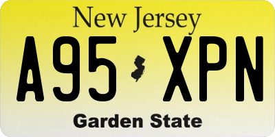 NJ license plate A95XPN