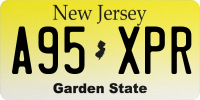 NJ license plate A95XPR