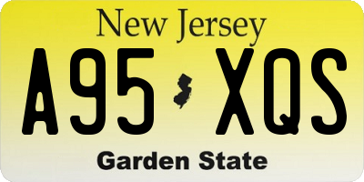 NJ license plate A95XQS