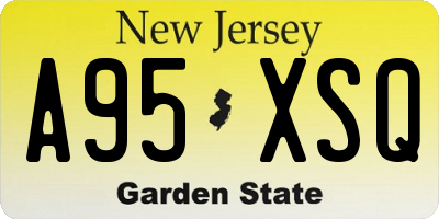 NJ license plate A95XSQ