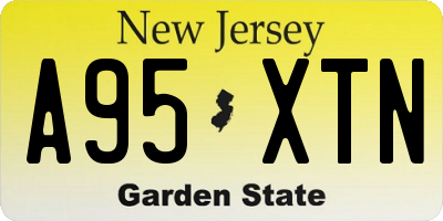 NJ license plate A95XTN