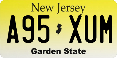 NJ license plate A95XUM