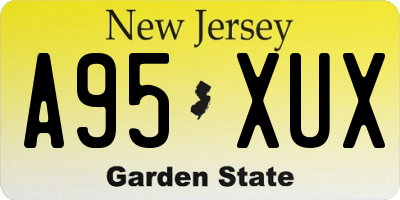 NJ license plate A95XUX