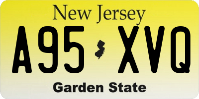 NJ license plate A95XVQ