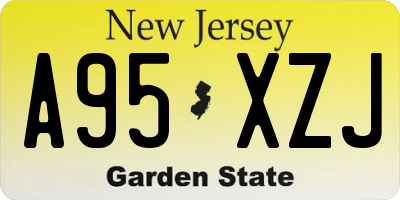 NJ license plate A95XZJ