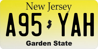 NJ license plate A95YAH