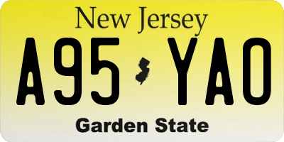 NJ license plate A95YAO