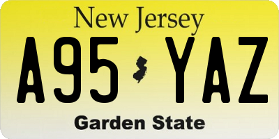 NJ license plate A95YAZ